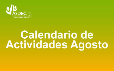 Calendario de actividades Agosto
